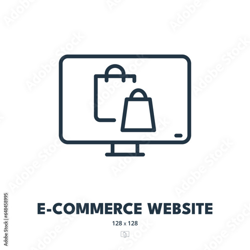 E-commerce Website Icon. Store, Shop, Marketplace. Editable Stroke. Simple Vector Icon