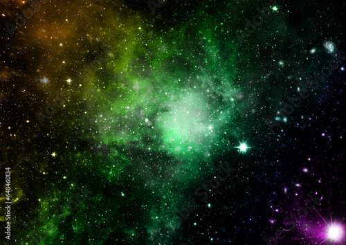 Star field in space and a nebulae