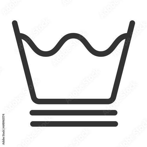 Black Delicate, gentle Laundry symbols Vector Icon, laundry vector icon for web design and marketing isolated on white background.