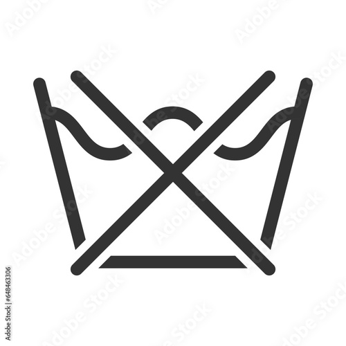 Black Do not wash Laundry symbols Vector Icon, laundry vector icon for web design and marketing isolated on white background.