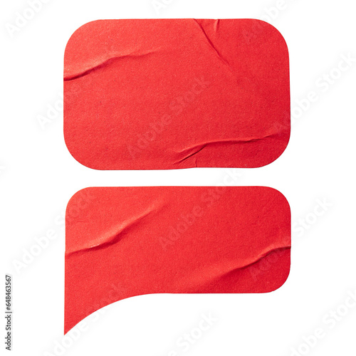 Red thought balloon shaped paper