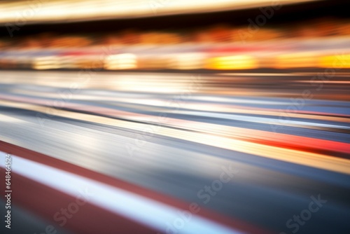 Blurred finish line on racetrack. Generative AI