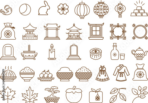 minimal outline asian icon