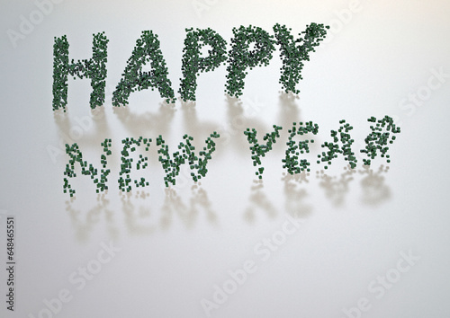 Three-dimensional inscription Happy New Year