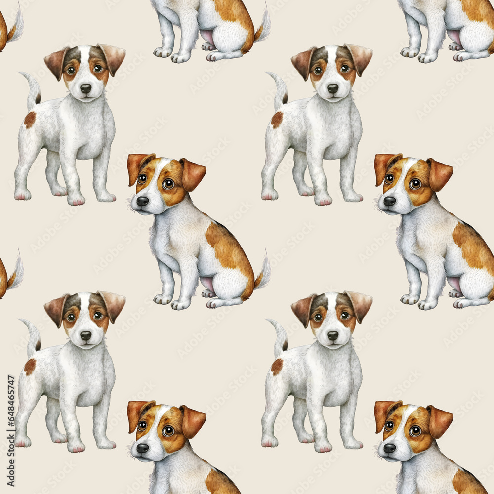 puppy Dog seamless pattern, generated ai puppy Dog seamless pattern, generated ai