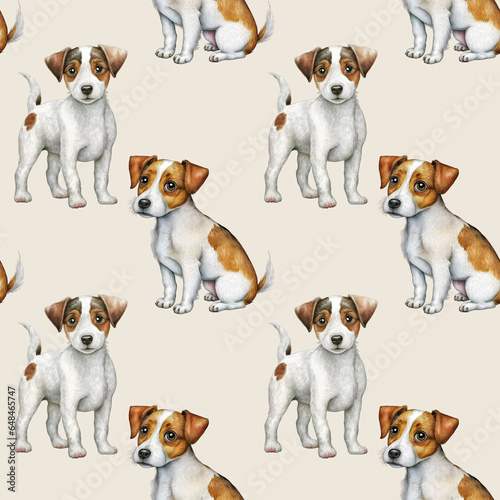 puppy Dog seamless pattern, generated ai