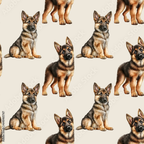 puppy Dog seamless pattern  generated ai
