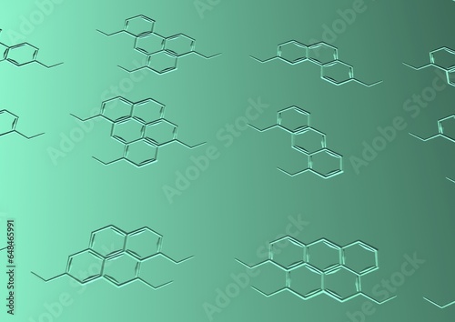 Background with structural chemical formulas
