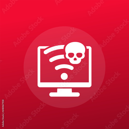 Unsafe wi-fi connection or hotspot icon