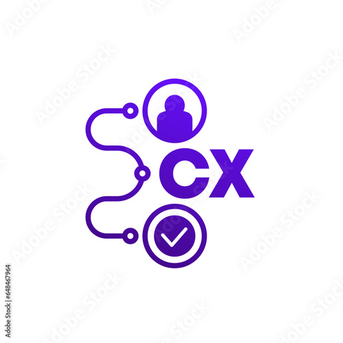 CX, Customer experience icon on white
