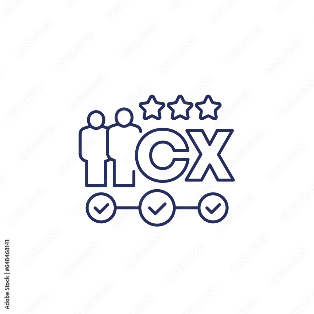 Customer experience, CX line icon