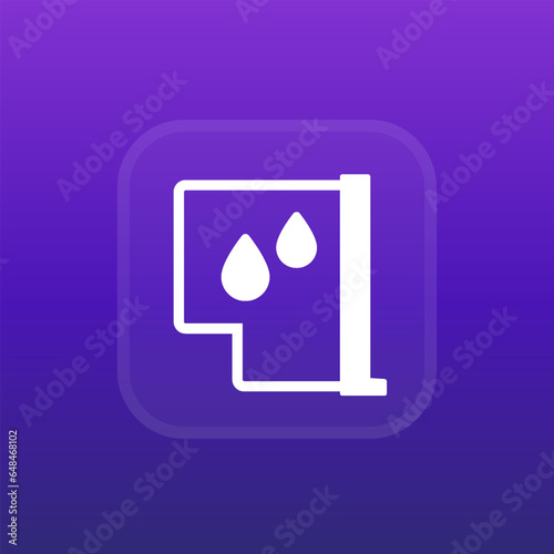 printer cartridge white icon, vector