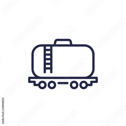 tank wagon line icon on white