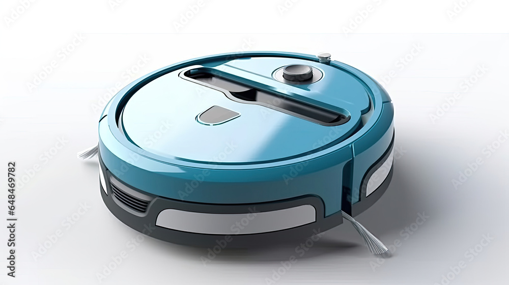 Autonomous smart robot vacuum cleaner isolated on white background. Generative Ai Autonomous smart robot vacuum cleaner isolated on white background. Generative Ai