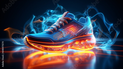 Advertising showcasing shoes and sportswear, perfect for fitness enthusiasts, runners