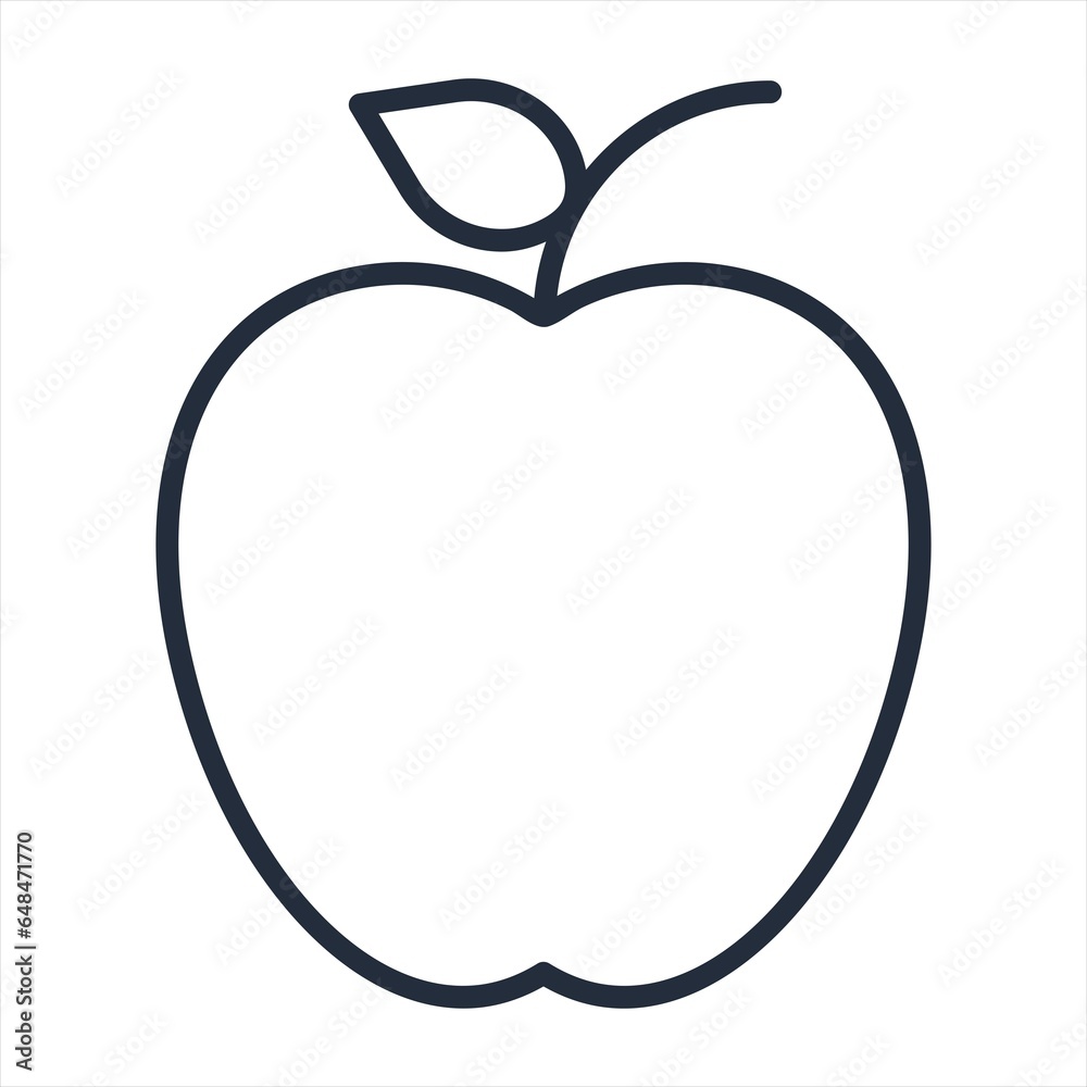 Apple line icon, outline vector sign, linear style pictogram isolated on white. Food symbol, logo illustration. Editable stroke. Pixel perfect vector graphics Apple line icon, outline vector sign, linear style pictogram isolated on white. Food symbol, logo illustration. Editable stroke. Pixel perfect vector graphics