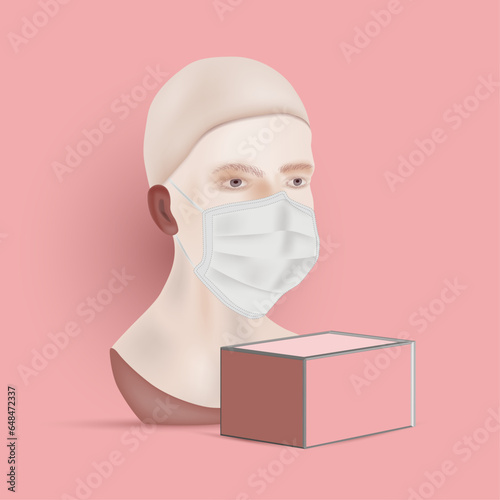 Vector surgical  3D face mask