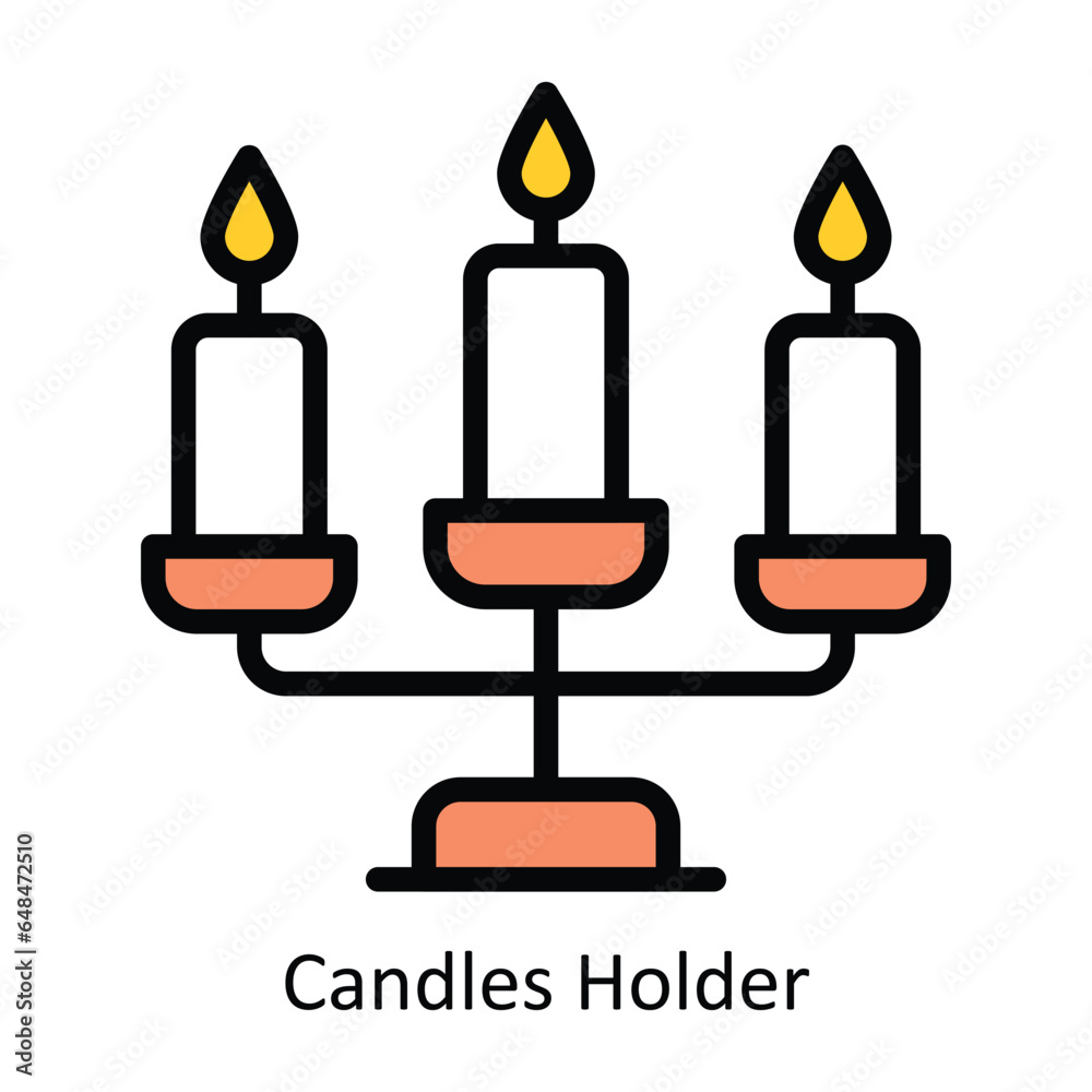Candles Holder vector Filled outline Icon Design illustration. Event Management Symbol on White background EPS 10 File
Candles Holder vector Filled outline Icon Design illustration. Event Management Symbol on White background EPS 10 File