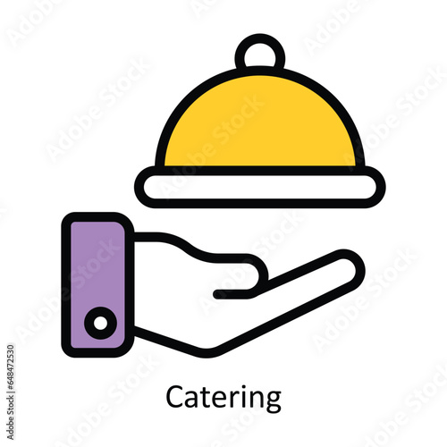 Catering vector Filled outline Icon Design illustration. Event Management Symbol on White background EPS 10 File
