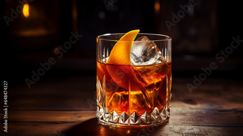 Rum old fashioned cocktails