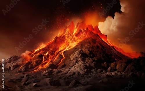 Intense Moment, Volcano Eruption in Progress