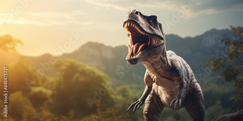 Majestic Tyrannosaurus Rex in the Wilderness photo