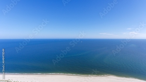 Aerial view of the beach at Fort Morgan