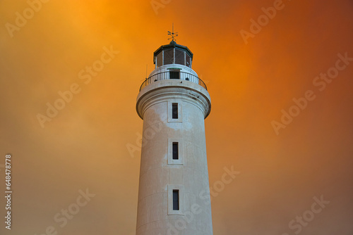 The lighthouse of Alexandroupolis in northern Greece during the disastrous fires in August 2023