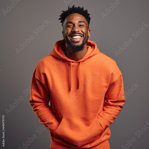 Wallpaper Mural Illustration of a fashion portrait with plain hoodie mockup, AI Generated Torontodigital.ca