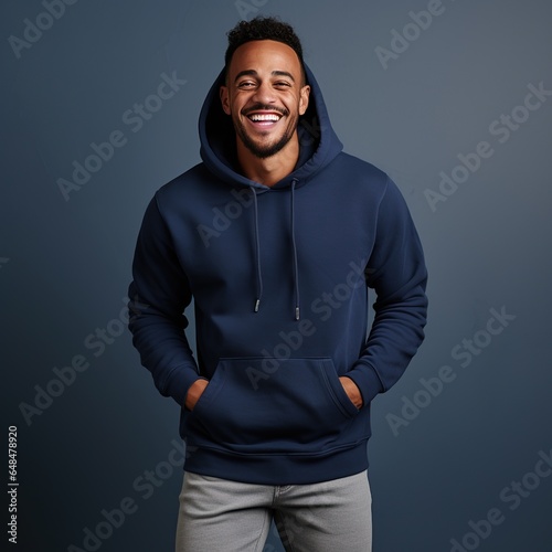 Wallpaper Mural Illustration of a fashion portrait with plain hoodie mockup, AI Generated Torontodigital.ca