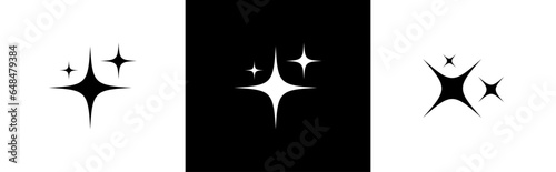 Sparkles icon set in flat style. stars, bursts, twinkling stars simple black style symbol sign for apps and website, vector illustration.