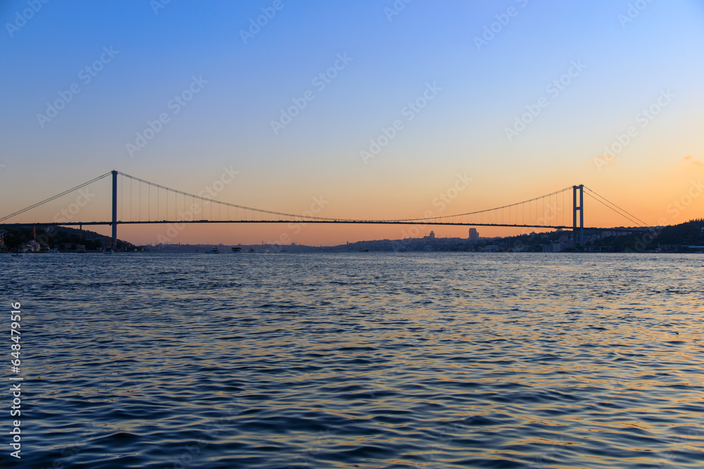 15th July Martyrs Bridge (15 Temmuz Sehitler Koprusu). Istanbul Bosphorus Bridge in Istanbul, Turkey.