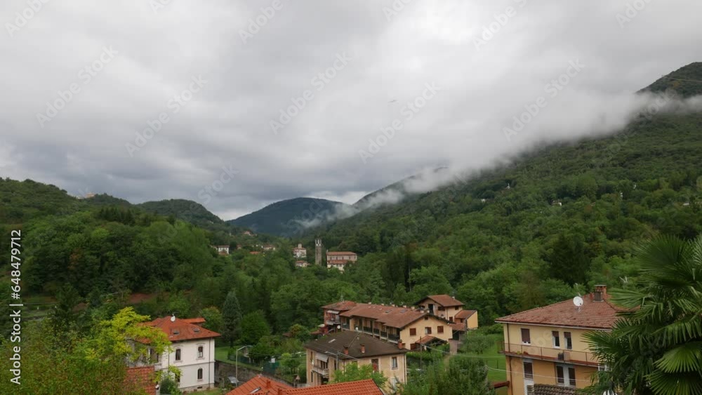 Cloudy landscape Timelapse with Saint George Church , Dumenza, Italy Cloudy landscape Timelapse with Saint George Church , Dumenza, Italy