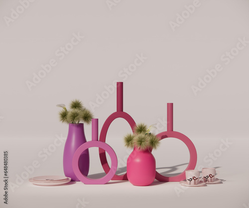 colorfuls vase with flowers