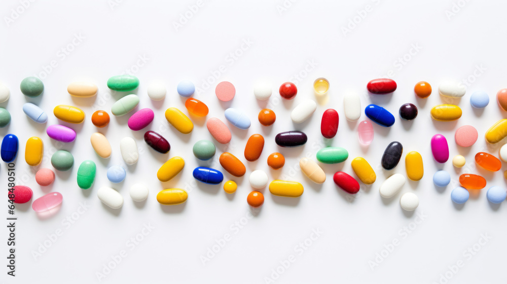 Colorfull pills on white background Colorfull pills on white background