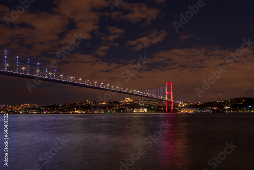 15th July Martyrs Bridge  15 Temmuz Sehitler Koprusu . Istanbul Bosphorus Bridge in Istanbul  Turkey.