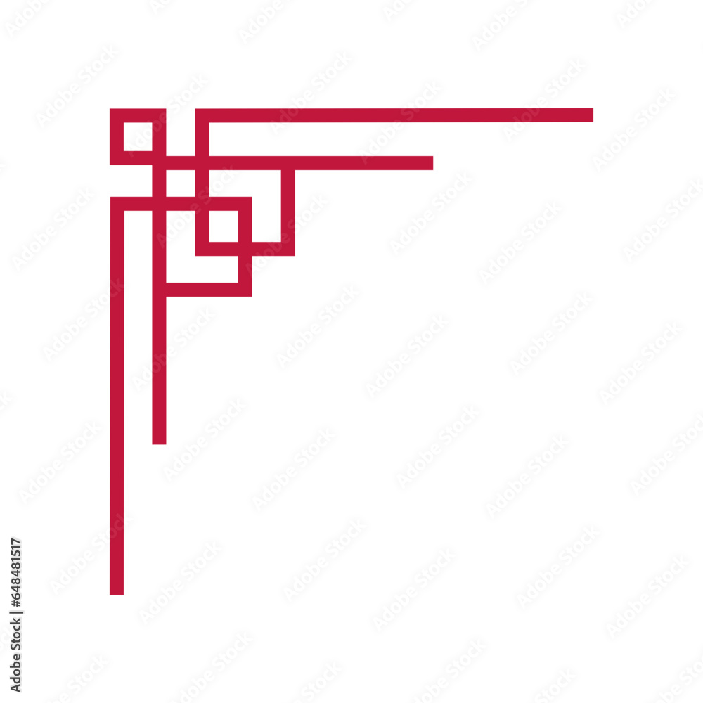 Asian red frame corners and dividers, vector Chinese, Korean or Japanese ornaments. Oriental Asian line pattern embellishments or border frames, China knot decoration and red corner dividers Asian red frame corners and dividers, vector Chinese, Korean or Japanese ornaments. Oriental Asian line pattern embellishments or border frames, China knot decoration and red corner dividers