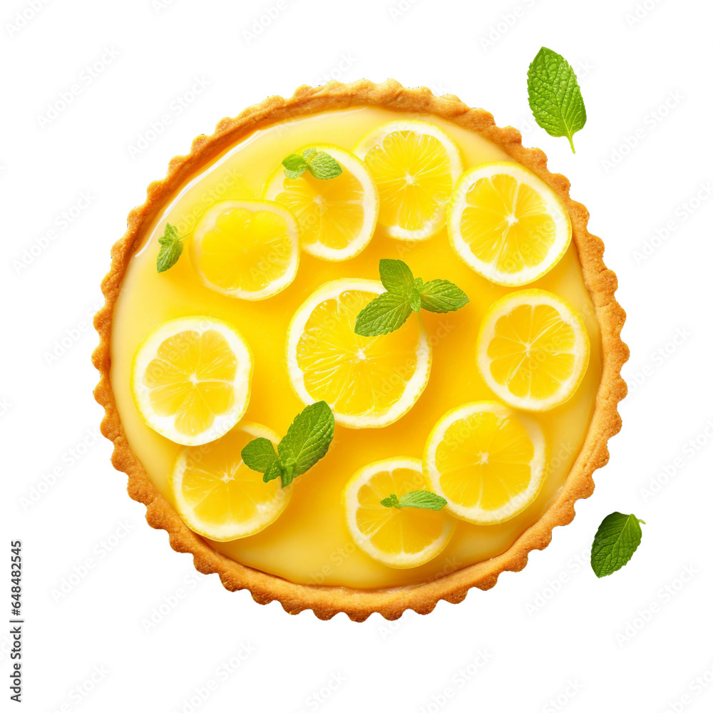Foto Lemon Tart, transparent background, isolated image, generative AI