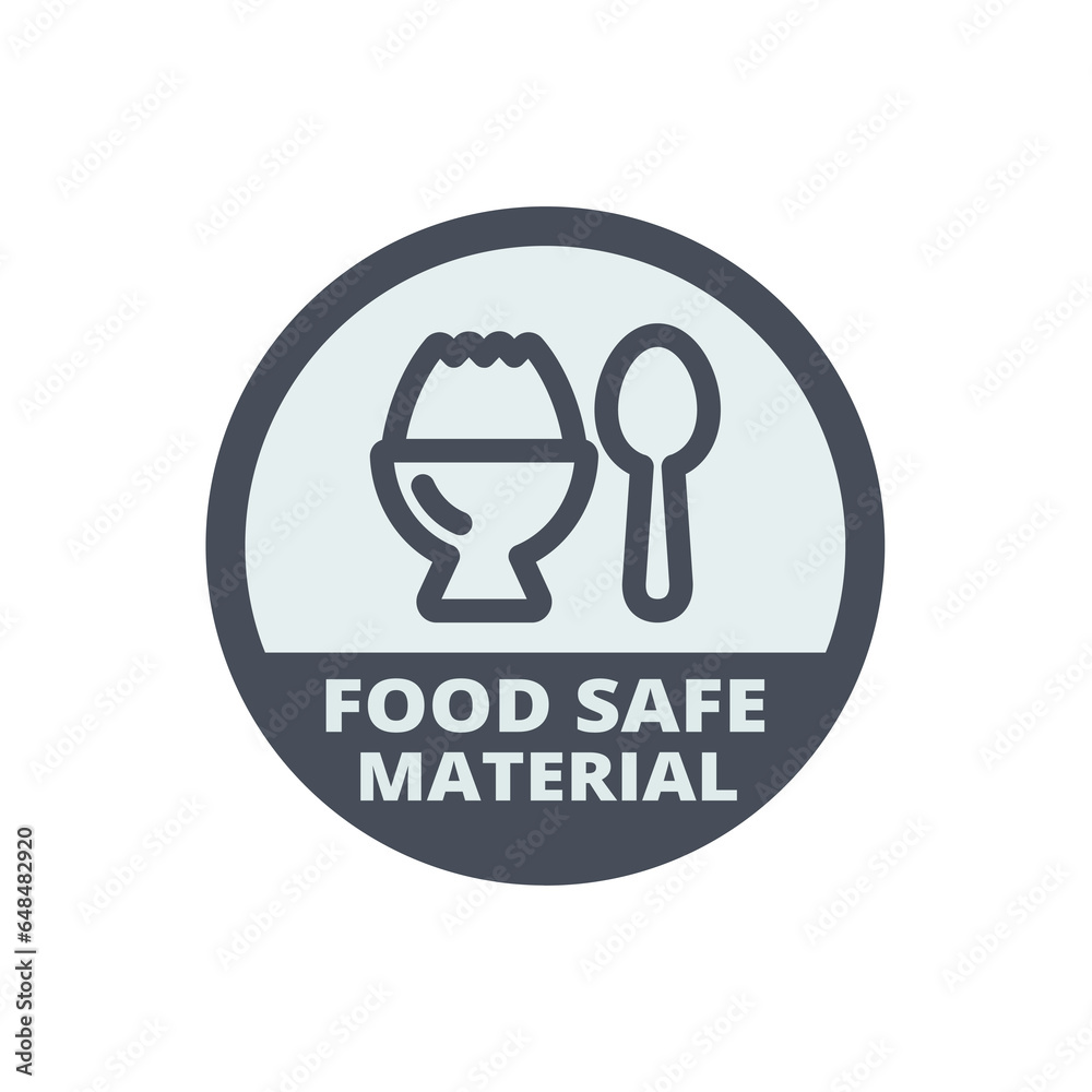 Food safe material label. Vector sticker for food safety. Food safe material label. Vector sticker for food safety.