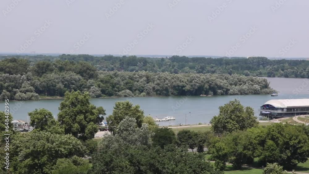 Great War Island Between Rivers Sava and Danube Confluence Belgrade Summer Pan Great War Island Between Rivers Sava and Danube Confluence Belgrade Summer Pan