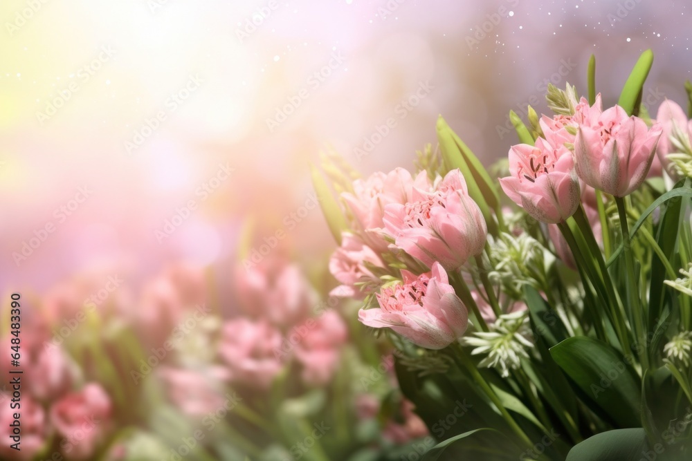 Fototapeta premium Beautiful spring summer flowers on soft backrgound