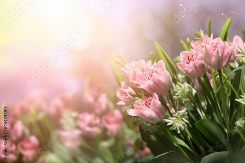 Beautiful spring summer flowers on soft backrgound