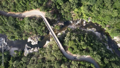 la vue aérienne sur un pont génois en Corse-du-Sud - France	 photo