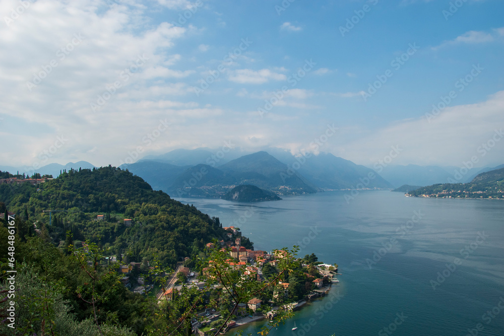 Lake Como, panoramic view of the lake on a summer day, Italy, Europe