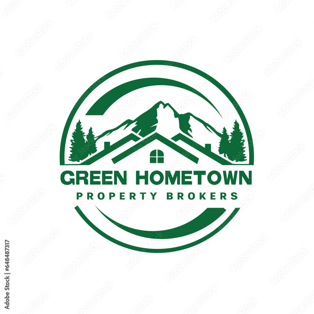 Green Hometown real estate logo Green Hometown real estate logo