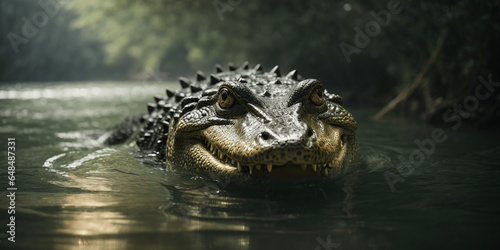 A crocodile lurking