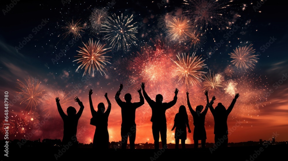 Religious Celebration with fireworks Religious Celebration with fireworks