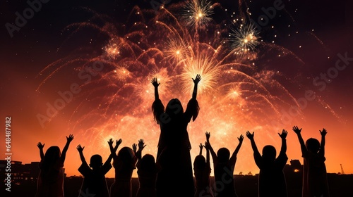 Religious Celebration with fireworks