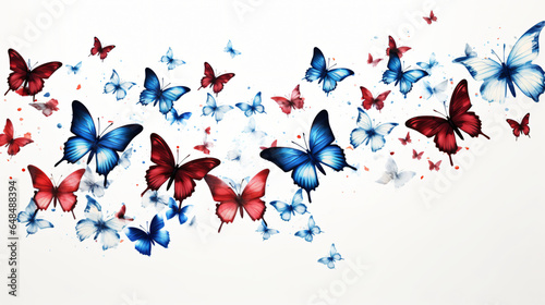 Group of butterflies flying through the air