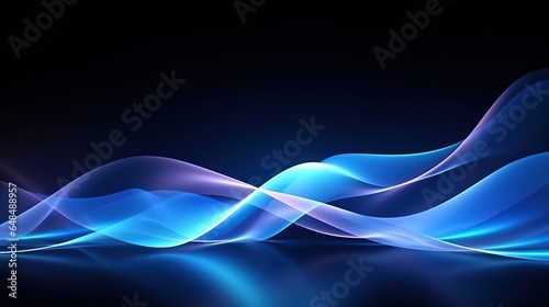 beautiful wave technology Dynamic light flow, with blurred neon light effect abstract background.